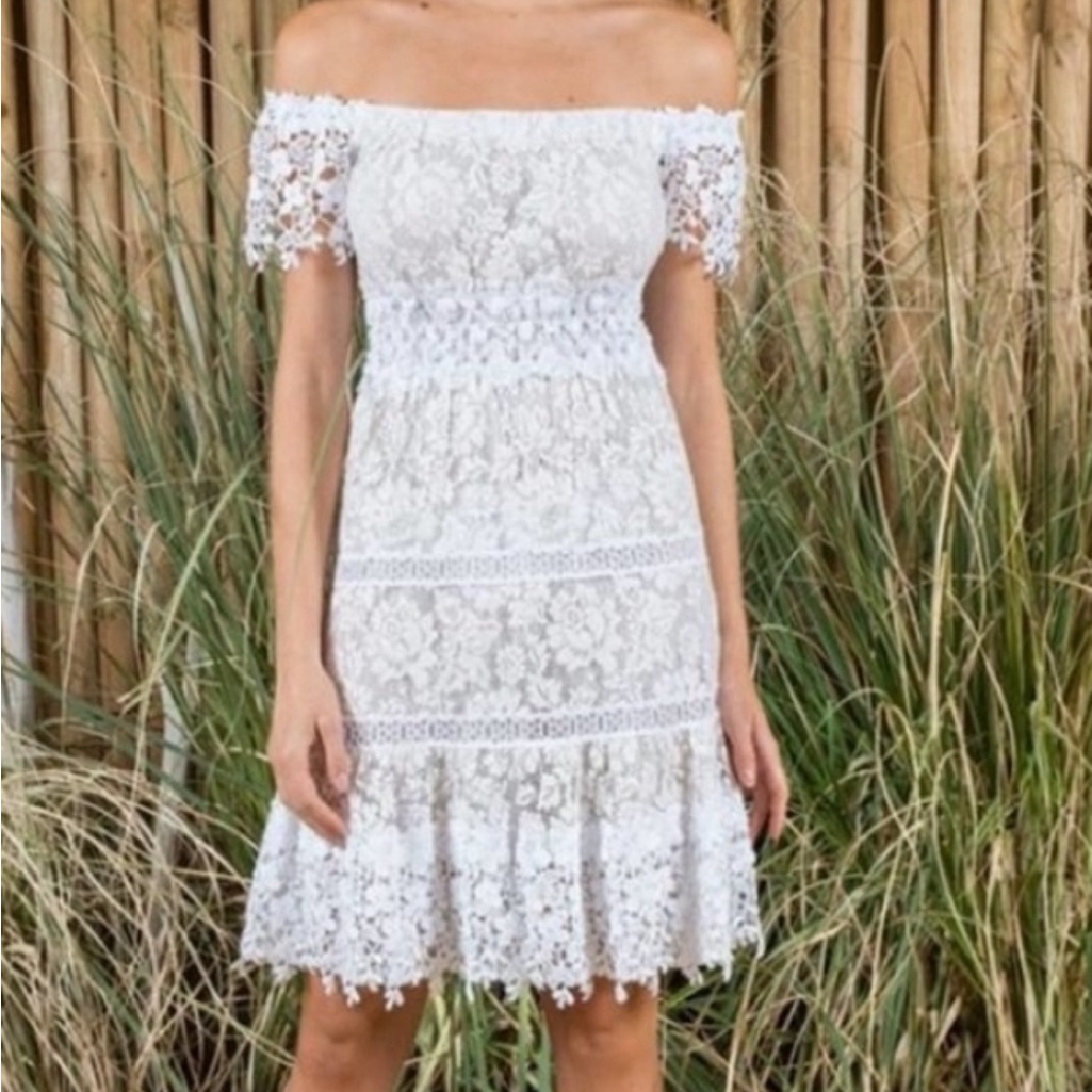 Temptation Positano Dress Xs Comfy $670 White Lace